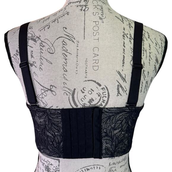 Leonisa Black Lace Molded Cup Bustier Bra Size 36C NWOT - Picture 2 of 4